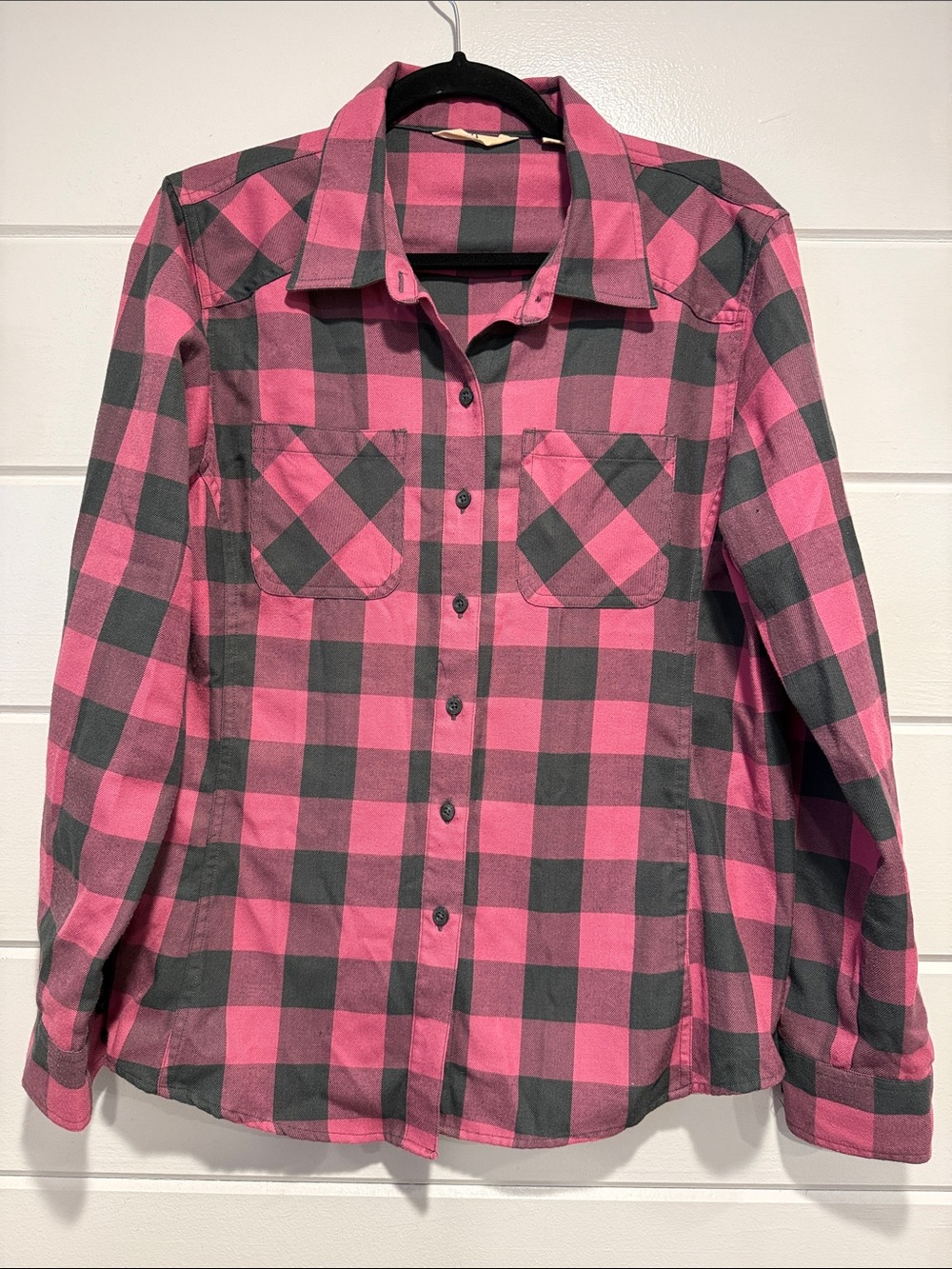 Ascend Pink and Gray Plaid Shirt size - Large